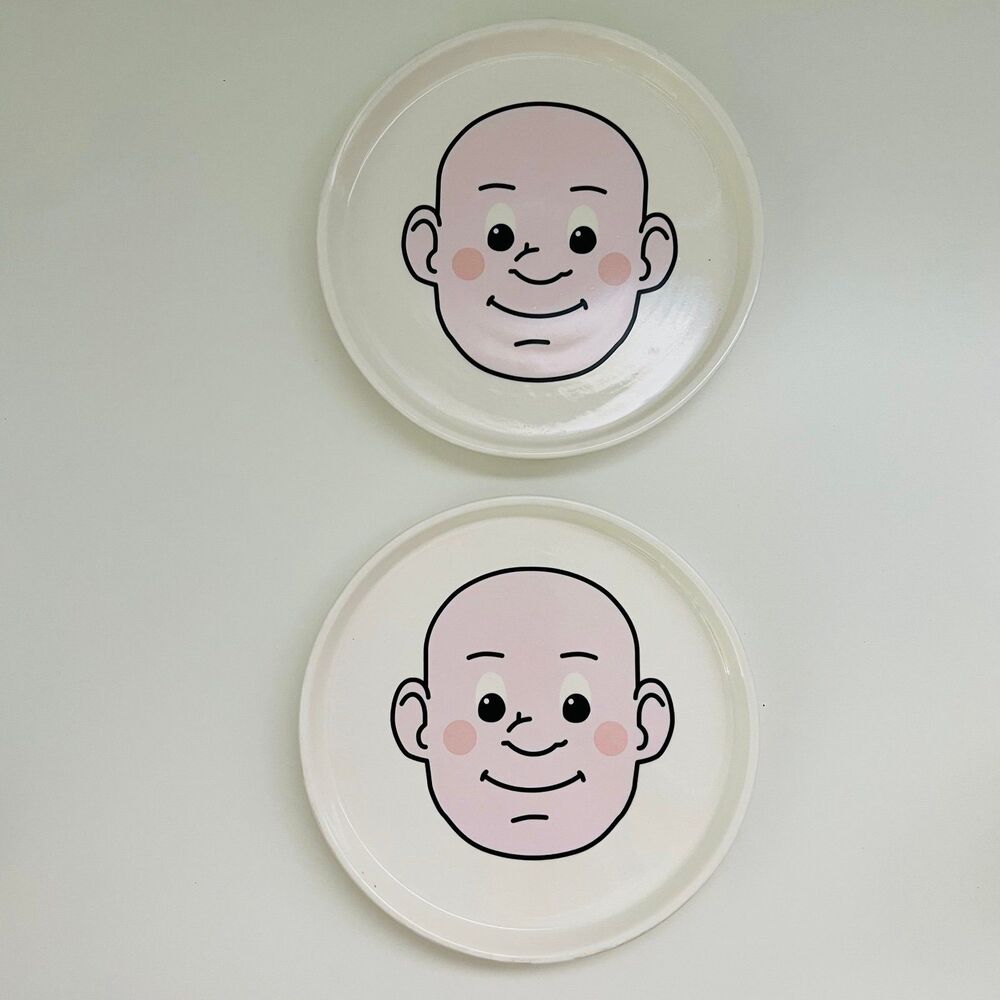 FRED & FRIENDS Mr. Food Face Ceramic Dinner Plates, Set of 2